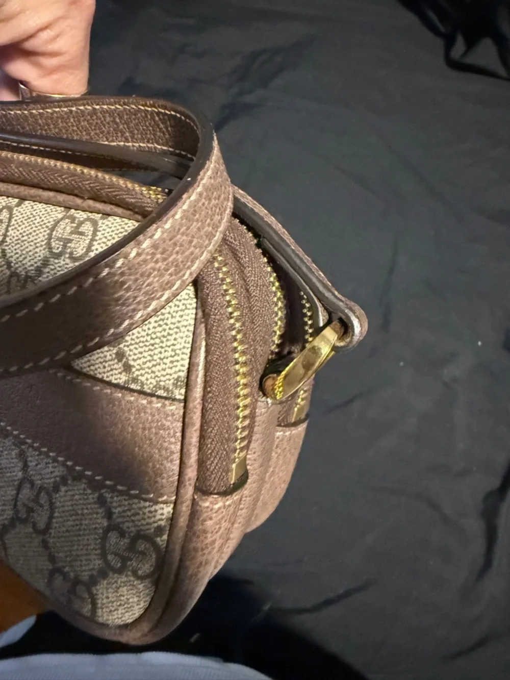 Gucci Ophidia Beige GG Supreme triple zipper Canvas Crossbody - Picture 14 of 15
